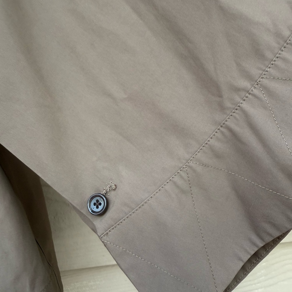 Cropped Cape Trench Jacket in Olive Green - Picture 8 of 16